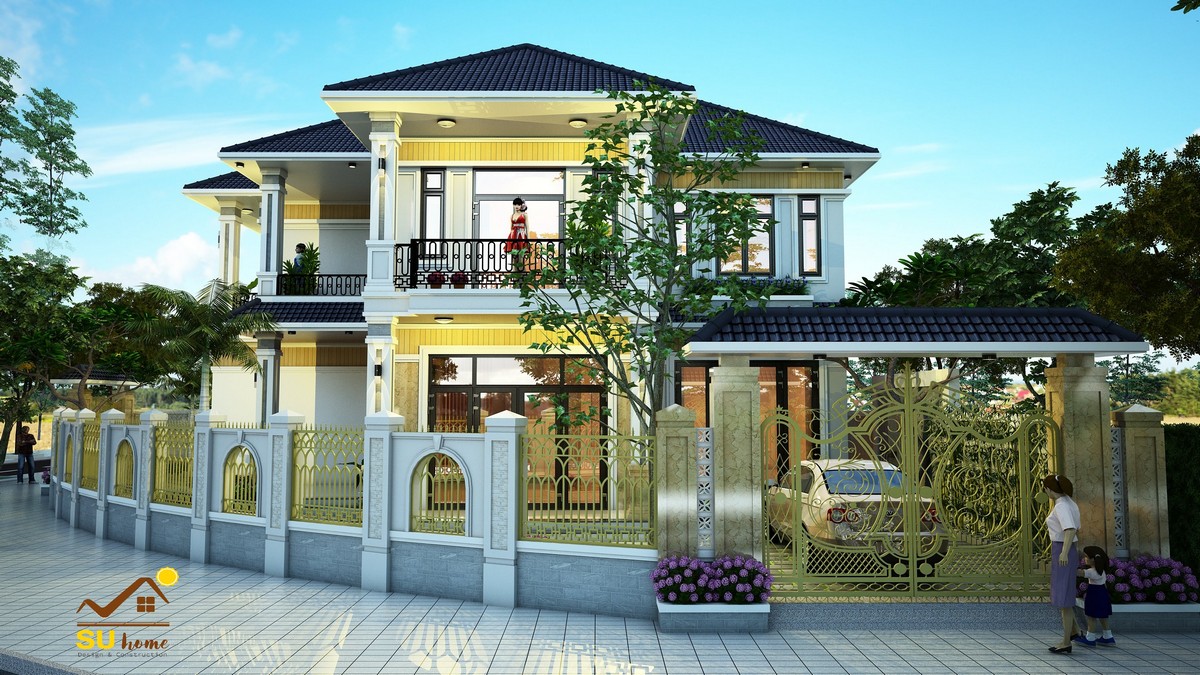 Biệt thự hiện đại Tân cổ điển anh Xô – 02 tầng